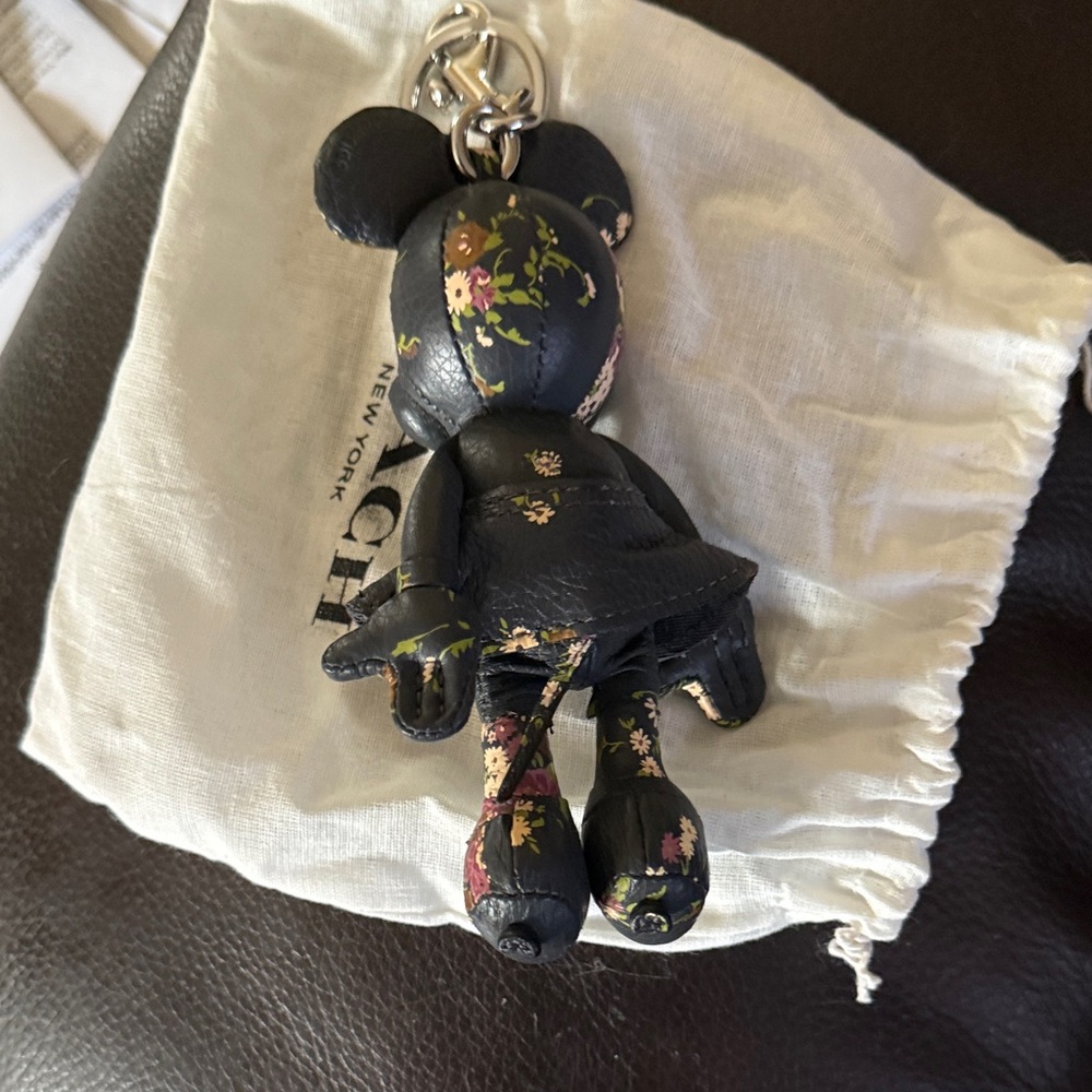 Coach Black Floral Keychain - Picture 2 of 3